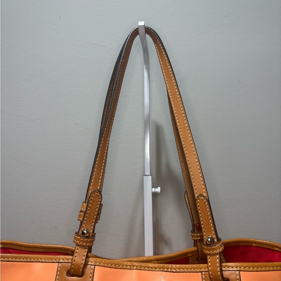 Dooney & Bourke Coral & Aqua Leather Tote - Picture 8 of 16